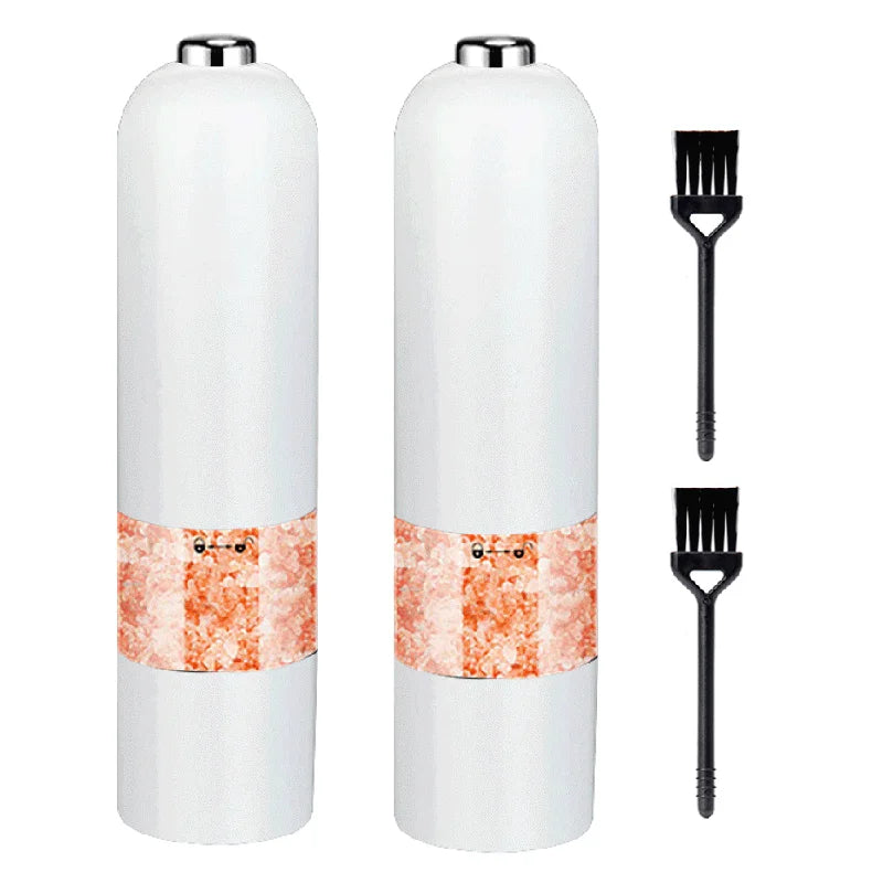 2pcs Electric Spice Mills Kicthen Pepper Grinder Automatic Salt and Pepper Shaker Kicthen Gadgets USB Charging With LED Light