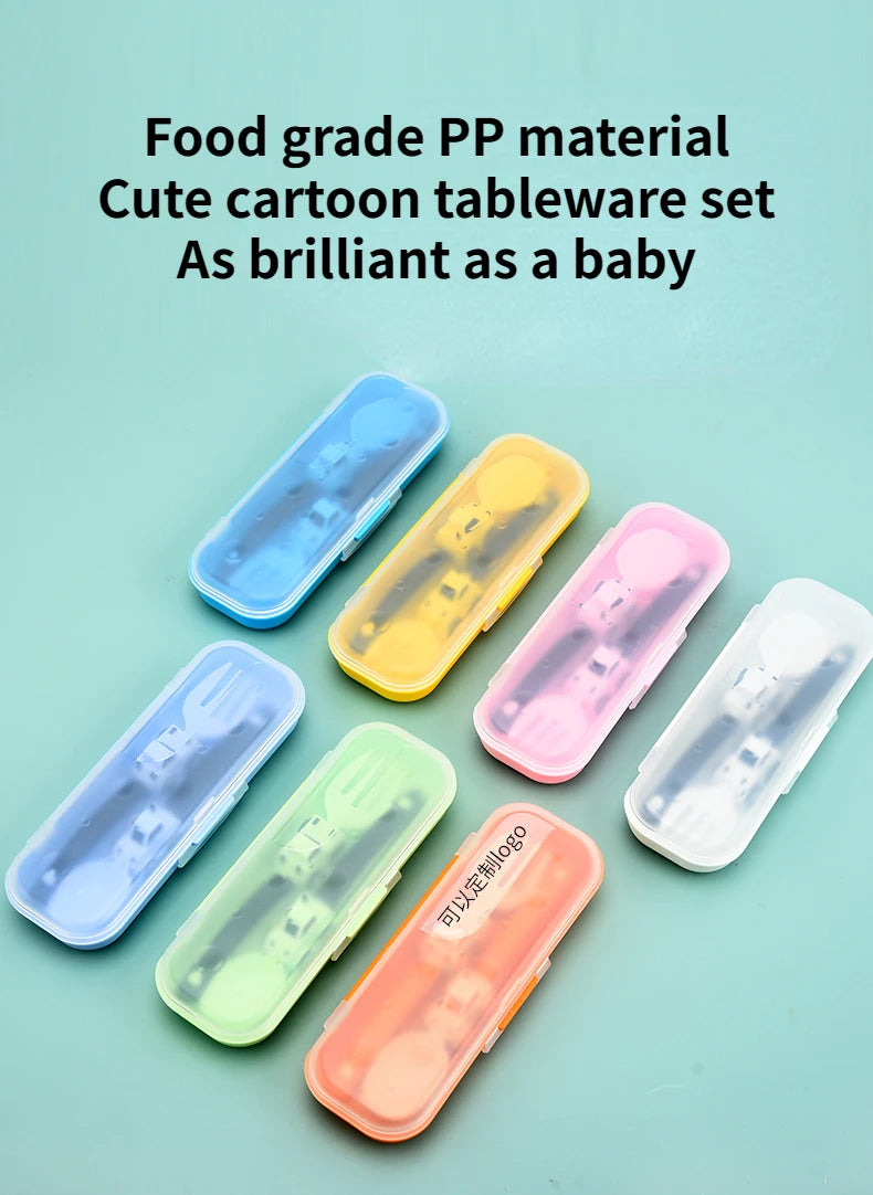 Constructive eating, Baby Utensils Spoon Fork Set Kids Racing Cartoon Design Cutlery For Children Tableware Babies Training Feeding