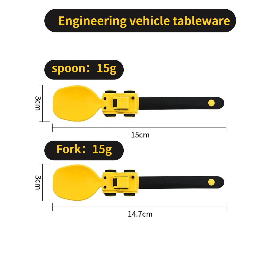 Constructive eating, Baby Utensils Spoon Fork Set Kids Racing Cartoon Design Cutlery For Children Tableware Babies Training Feeding